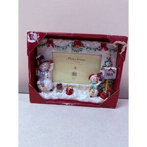 Marco Navidad Holiday Frame Snowman Christmas Tree Mailbox 4x6 Photo